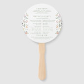 Pastel Wild Blume Wreath Wedding Program Fächer (Rückseite)