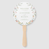 Pastel Wild Blume Wreath Wedding Program Fächer (Vorderseite)