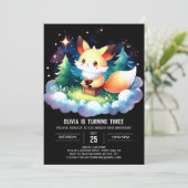 Pastel Wild Fox Geburtstag digital Einladung (Stehend Vorderseite)