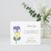 Pastel Wild Pansy Beerdigung Danke Karte (Stehend Vorderseite)