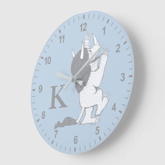 Pastel Wild Thing | Anfänglich hinzufügen Große Wanduhr (Winkel)