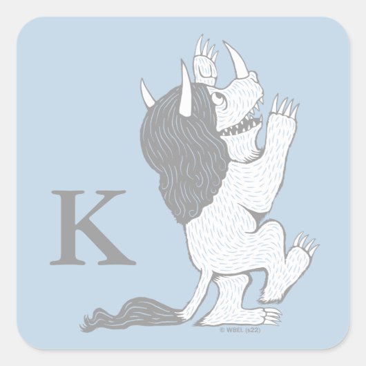 Pastel Wild Thing | Anfänglich hinzufügen Quadratischer Aufkleber (Vorderseite)