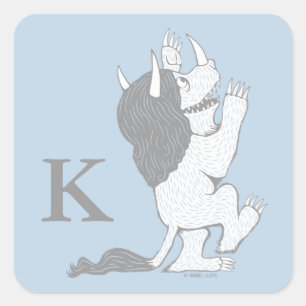 Pastel Wild Thing Anfänglich hinzufügen Quadratischer Aufkleber