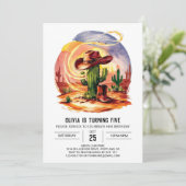 Pastel Wild West Cowboy Birthday Einladung (Stehend Vorderseite)