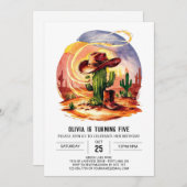 Pastel Wild West Cowboy Birthday Einladung (Vorne/Hinten)