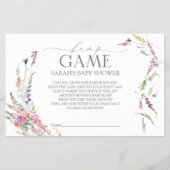 Pastel Wildblume Babydusche Bingo Game Flyer (Vorne)