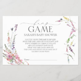 Pastel Wildblume Babydusche Bingo Game Flyer