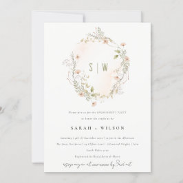 Pastel Wildblume Blumenstrauß Verlobung laden Dankeskarte