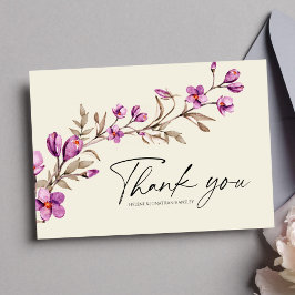 Pastel Wildblume Boho Wedding Dankeschön Karte