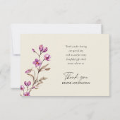 Pastel Wildblume Boho Wedding Dankeschön Karte (Rückseite)