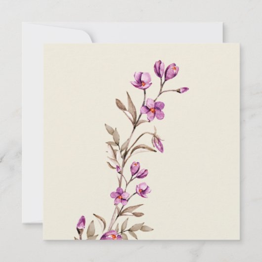 Pastel Wildblume Boho Wedding speichern das Datum Einladung (Rückseite)