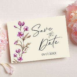 Pastel Wildblume Boho Wedding speichern das Datum Postkarte