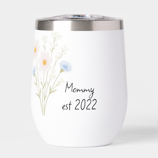 Pastel Wildblume Bouquet Personalisiert "Mama Est" (Vorderseite)