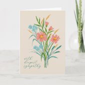 Pastel Wildblume Bouquet Sympathy Card Dankeskarte (Vorderseite)