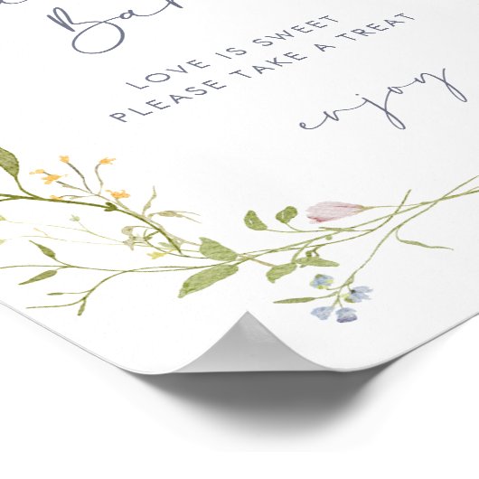 Pastel Wildblume Brautparty Candy Bar Poster (Ecke)