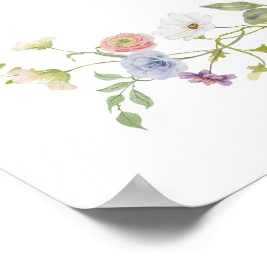 Pastel Wildblume Brautparty Willkommen Poster (Ecke)