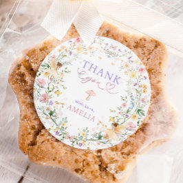 Pastel Wildblume Fairy Erster Geburtstag Party Runder Aufkleber