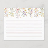 Pastel Wildblume Garden Brautparty Rezept Karte (Rückseite)