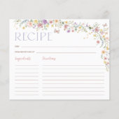 Pastel Wildblume Garden Brautparty Rezept Karte (Vorderseite)