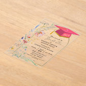 Pastel Wildblume Garden Twin Graduation Party Acryleinladungen (Ablage )