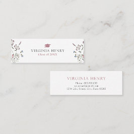Pastel Wildblume Graduate Name Card Mini Visitenkarte