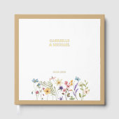 Pastel Wildblume Hochzeit Beige Grenze Gästebuch (Vorderseite)