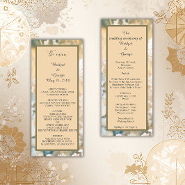 Pastel Wildblume Hochzeitsprogramm und Menü Programm