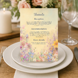 Pastel Wildblume Meadow Barn Wedding Begleitkarte
