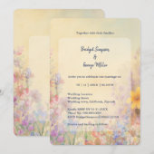 Pastel Wildblume Meadow Barn Wedding Einladung (Vorne/Hinten)