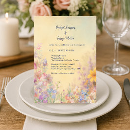 Pastel Wildblume Meadow Barn Wedding Einladung