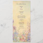Pastel Wildblume Meadow Barn Wedding Menü Programm (Rückseite)