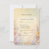 Pastel Wildblume Meadow Barn Wedding RSVP Karte (Vorderseite)