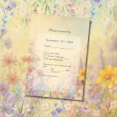 Pastel Wildblume Meadow Barn Wedding RSVP Karte