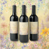 Pastel Wildblume Meadow Barn Wedding Weinetikett