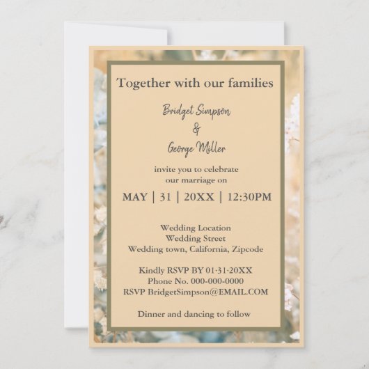 Pastel Wildblume Meadow Wedding (Vorderseite)