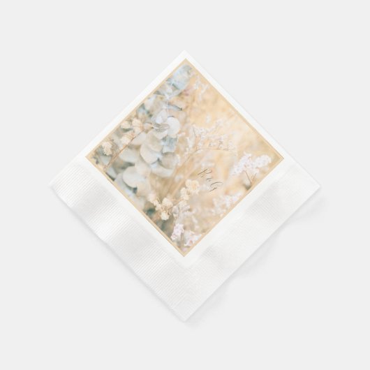 Pastel Wildblume Meadow Wedding Serviette (Ecke)
