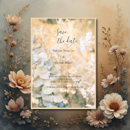 Pastel Wildblume Meadow Wedding sichere das Datum Einladung