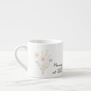 Pastel Wildblume - Personalisierter Mommy Est. Espressotasse