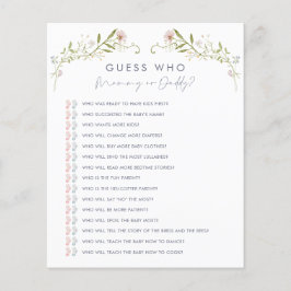 Pastel Wildblume rät, wer Baby Showspiel