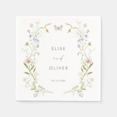 Pastel-Wildblume Serviette (Vorderseite)