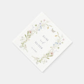 Pastel-Wildblume Serviette (Ecke)