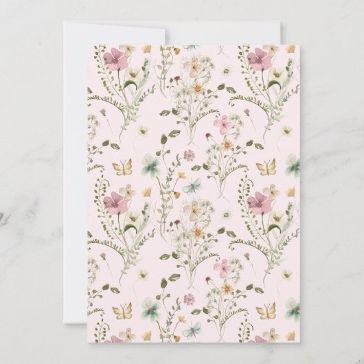 Pastel Wildblume Spring Sweet 16 Einladung (Rückseite)