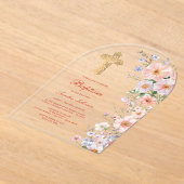 Pastel Wildblumen Arch Taufe Acryleinladungen (Ablage )