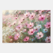 Pastel Wildblumen Impressionist Decoupage Geschenkpapier Set (Vorderseite 3)