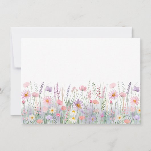 Pastel Wildblumen Kinderdusche Dankeskarte (Rückseite)