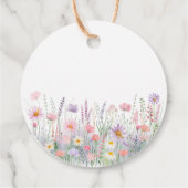 Pastel Wildblumen Kinderdusche Geschenkanhänger (Rückseite)
