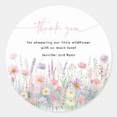 Pastel Wildblumen Kinderdusche Runder Aufkleber (Vorderseite)