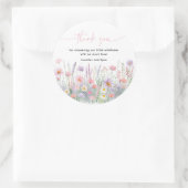 Pastel Wildblumen Kinderdusche Runder Aufkleber (Tasche)