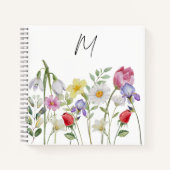 Pastel-Wildblumen Meadow Trendy Sketch Custom Notizblock (Vorderseite)