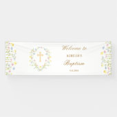 Pastel Wildblumen Taufe Banner (Horizontal)